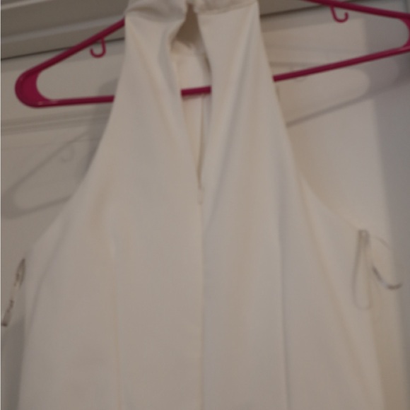 Club L London White Asymmetric maxi dress with feather trim - Picture 5 of 11